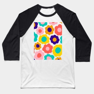 Abstract Flower Blooms Baseball T-Shirt